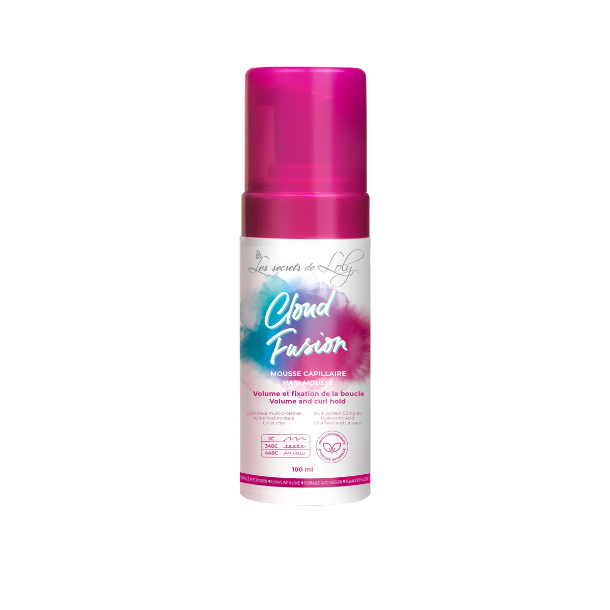Cloud Fusion 100ml - Mousse capillaire fixante pour cheveux multi-texturés