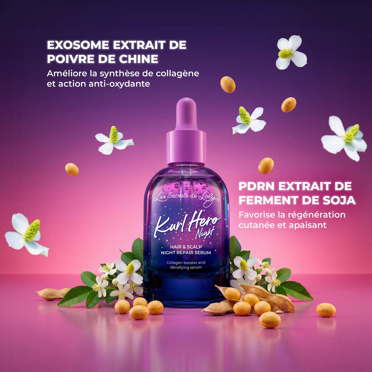 Kurl Hero Night - Sérum booster de collagène et densifiant